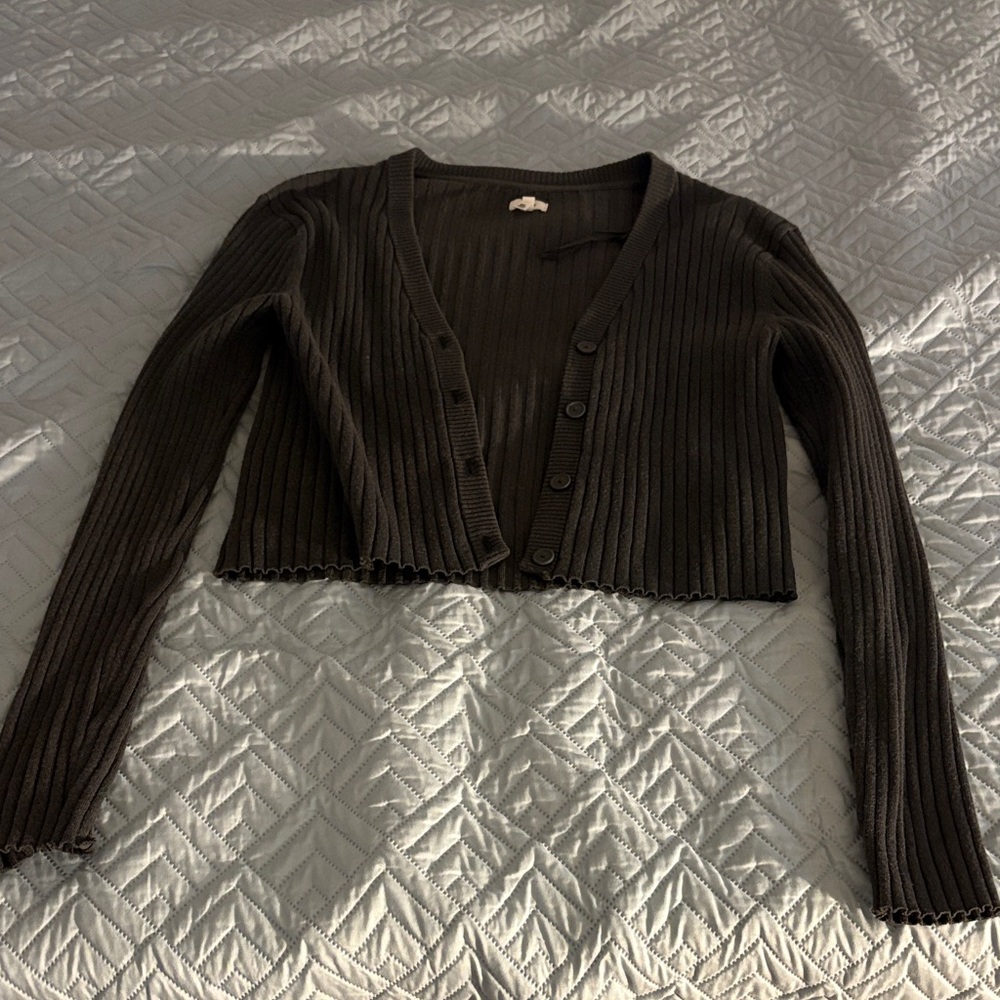 Dark grey Ribbed Women's Sweater
